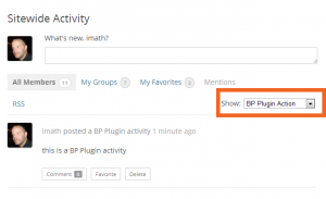 BP Plugin action filter in Activity Directory