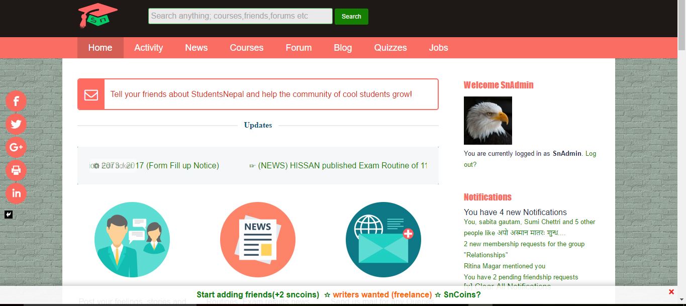 StudentsNepal.com home page